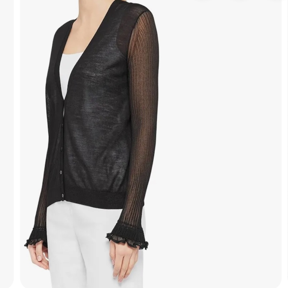 Theory Women's Black Cardigan Sweater size TP - Picture 2 of 12